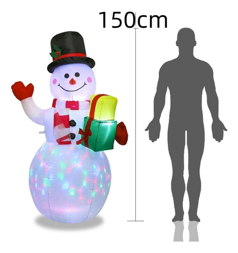 . 2024 2024 Decoración Navideña Nieve Inflable Happy Light