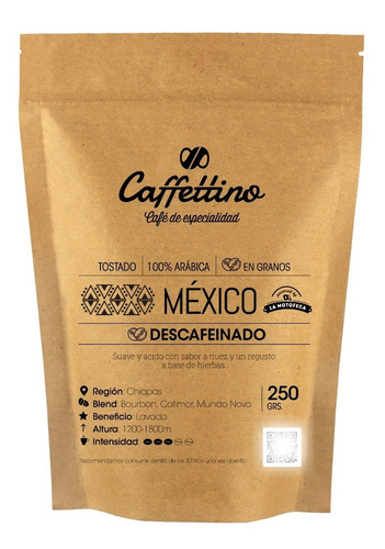 Imagen 1 de 8 de ¼ Café De Especialidad México Descaf. En Granos