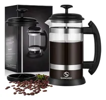 Comprar Sangkee Cafetera De Prensa Francesa, 1l Prensa Francesa De Vidrio\u002Fcafetera Francesa Para Café O Tisana Vidrio De Borosilicato Resistente Al Calor, 1000ml, (Caf3)