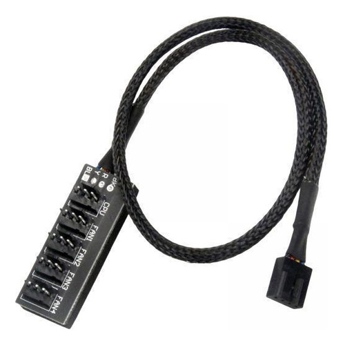 2 X 2xpwm Fan Hub Splitter Cable Negro Cable De 1 A 2 Piezas