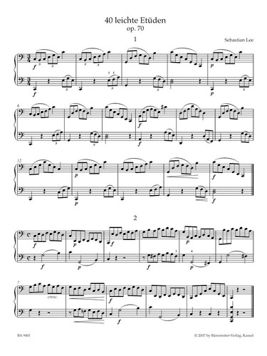 S. Lee: 40 Easy Etudes Op.70 For Violoncello With An Accompa