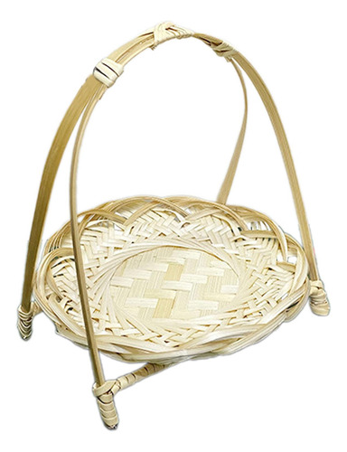 Cesta De Frutas Tejida, Cesta Rústica De 1 Nivel