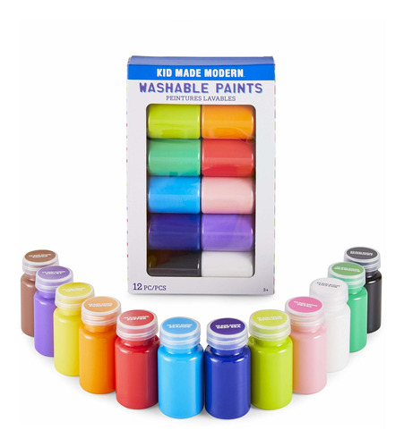 Craft Supplies Juego De 12 Pinturas Lavables Para Niños A Pa