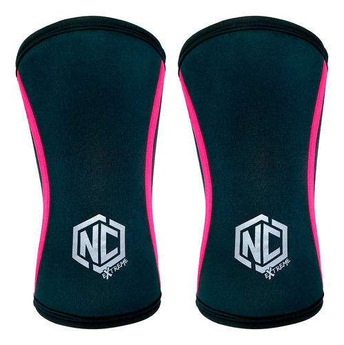 Joelheira Cross Lpo Powerlifting Nc Extreme 7mm (par) Cor Preto/Rosa Tamanho M