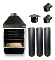 Comprar Churrasq. De Parede 50cm X 50cm Preta Kit 3 Dutos + Curvas 
