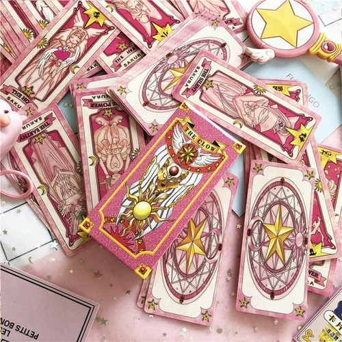 Imagen 3 de 5 de Cartas Sakura Cardcaptor Rosadas - The Clow - Tamaño Xl