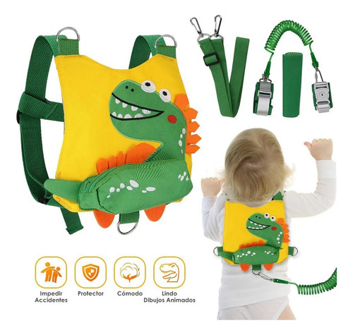 Correa Para Niños Pequeños + Correa De Muñeca Antipérdida, Correa Para Caminar De 8.2 Pies, Correa De Seguridad Para Niños, Niñas, Bebés Y Niños (verde)