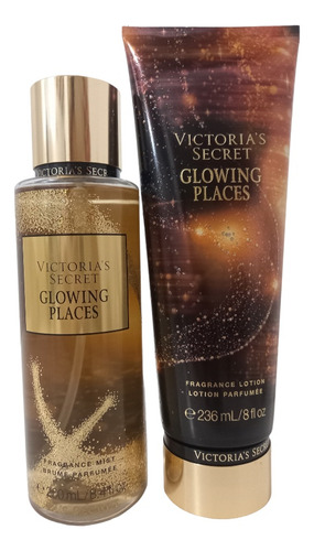 Victorias Secret Set Splash Y Crema Perfumada Glowing Places