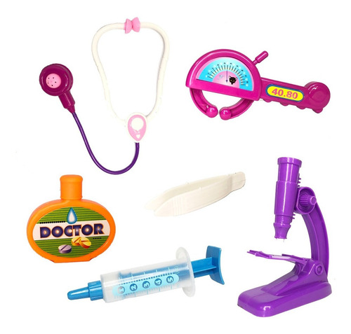Imagen 1 de 10 de Set Doctora Médico Juguetes Infantiles 6 Piezas