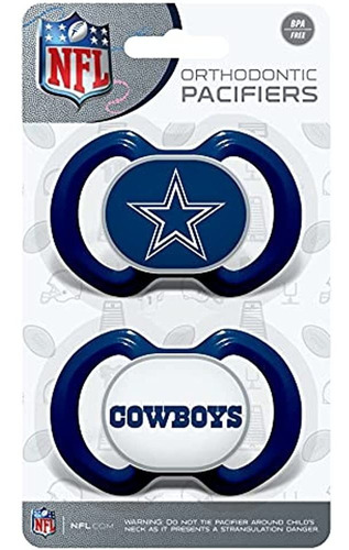 Baby Fanatic Nfl Dallas Cowboys Paquete De 2 Chupetes, Talla