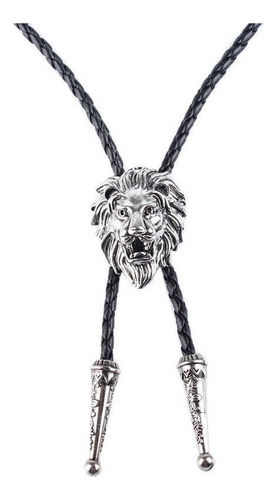 Novedad Collar De Corbata De Bolo Con Colgante De León,