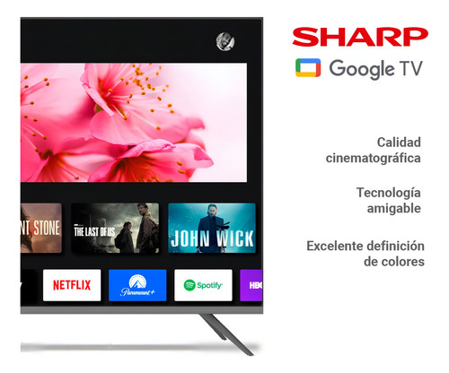 Smart Tv 55 Sharp 4k Uhd 4t-c55fl6l Google Tv Gris