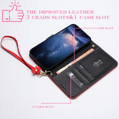 Funda De Piel Sintética Para Xiaomi Poco C65/c55 Rfid, Ranura, Tapa Abatible, Soporte