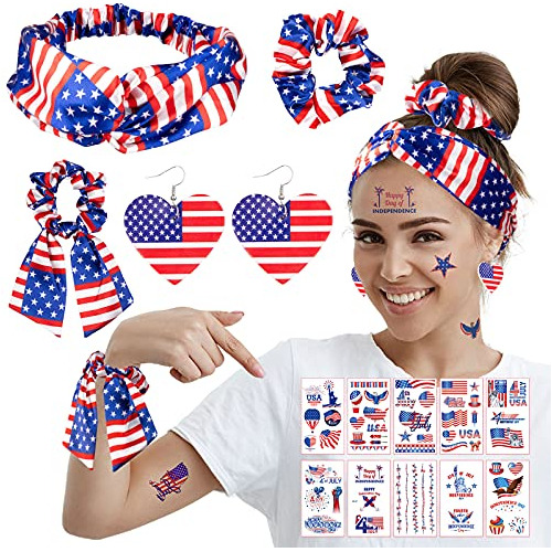 Whaline 15pcs 4th Of July Accesorios Kit Patriotic W8nzc