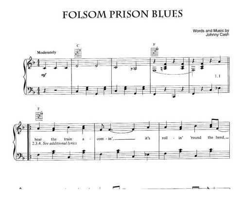 Johnny Cash 5of The Best * Partitura Piano Acordes Guitarra