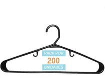 Comprar Percha Perchas Por Mayor Plastica Negra Económica X 200 U