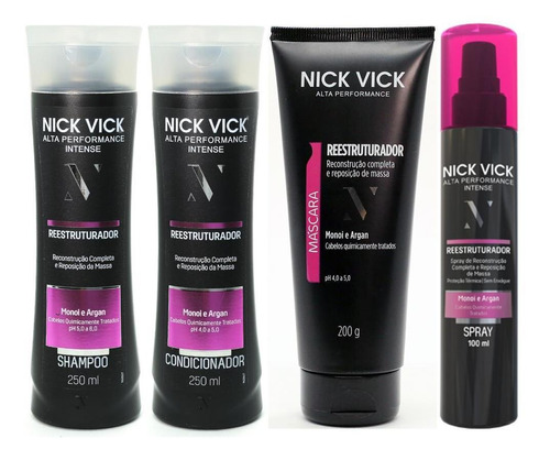 Nick Vick Alta Perf Reestru, Shampoo Cond Mascara E Spray