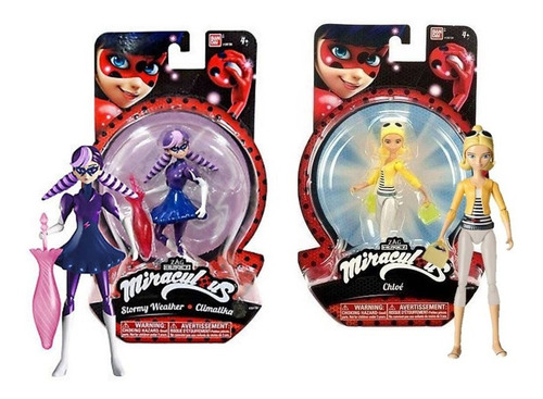 2 Pack Miraculous Ladybug Figura Cloe Chloe Y Stormy