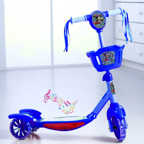 Patinete Infantil Radical Com Luzes E Som - 99 Toys Cor Azul