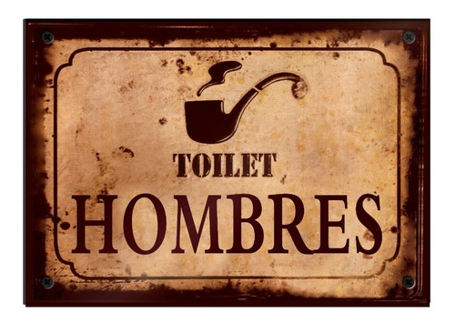 Cartel Chapa Vintage Retro Baños Toilettes Hombres Givan