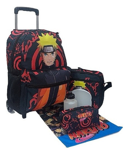 Kit Mochila Naruto Juvenil Masculina Infantil