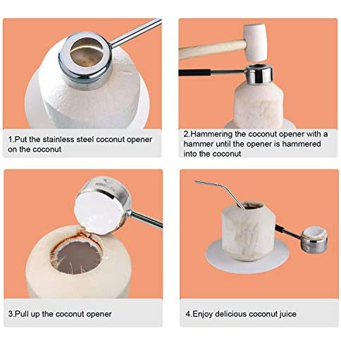 Herramientas Para Abrir Cocos Con Martillo Super Seguro Y Fá