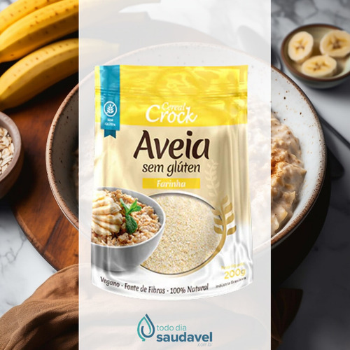 Farinha De Aveia Sem GlĂșten Vegano Leve Crock 200g