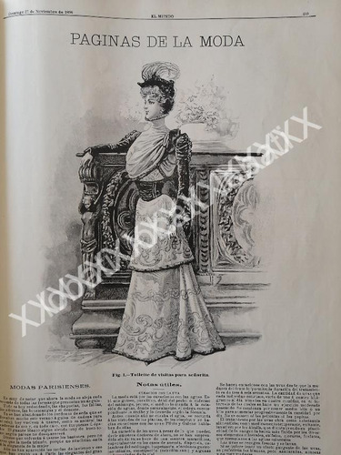 Gaceta Antigua De Modas 1898.   Paginas De La Moda 4