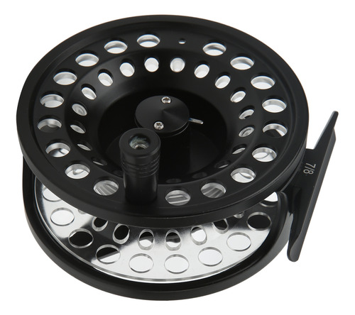 Roda De Pesca Preta 7/8 Fly Reel Em Liga De Alumínio Grande