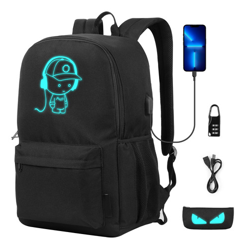 Samit Mochila Luminosa De Anime Con Puerto De Carga Usb, Cer