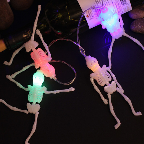 Cadena De Luces Led Para Halloween En Forma De Calavera En F