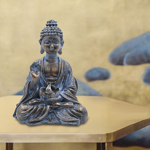 Buda Statue Art Craft With Solar Light Decorative Desk