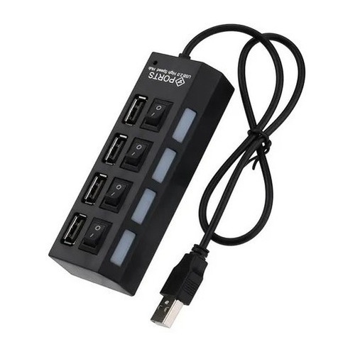 Hub Usb Multiplicador 4 Puertos Usb Luz Led Pc Notebook Full
