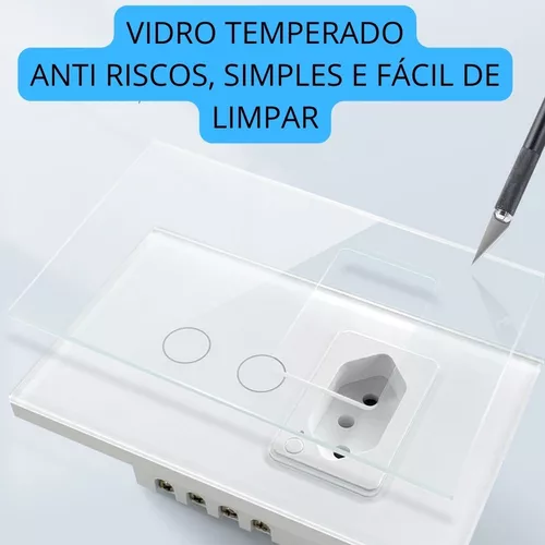 NOVA DIGITAL INTERRUPTOR INTELIGENTE WI-FI 1 BOTÃO COM 1 TOMADA 10A BRANCO  - E-commerce - NT Virtual