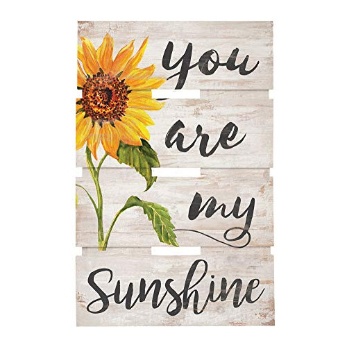 You Are My Sunshine Sunflower Whitewash 10 X 15,5 Placa...