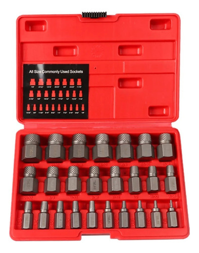 Kit Extractor Tornillos Rotos 25 Pc Cromo Vanadio E.