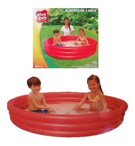 Alberca Inflable Play Day 3 Aros 1.52m X 30cm 1 Rojo