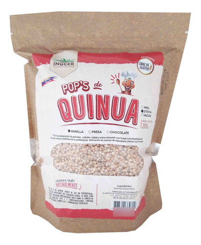 Quinua Cereal Expandido Vainilla Stevia 200g Ingcer