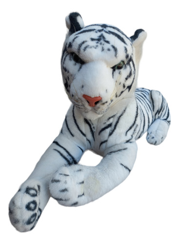 Peluche Muñeco Realista Tigre Blanco 60 Cm Con Sonido