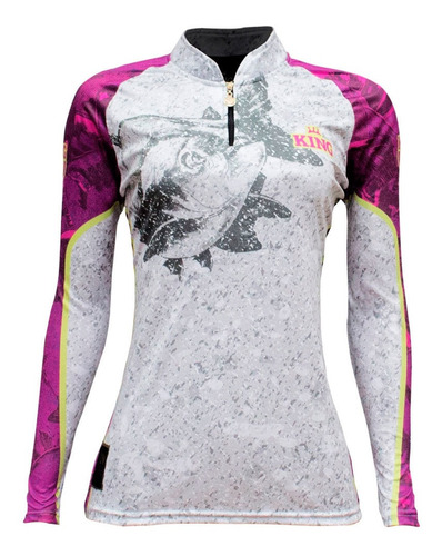 Imagem 1 de 3 de Camiseta De Pesca Sublimada King Brasil Manga Longa Kff611