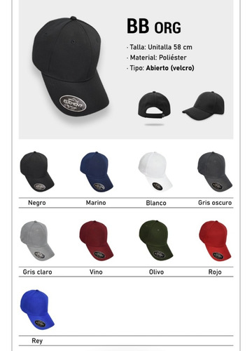15 Gorra Genesis Visera Curva Lisa Ajustable