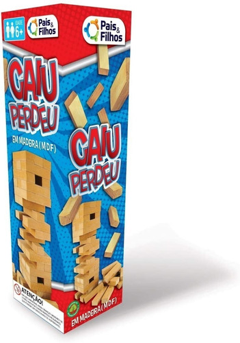 Jogo Caiu Perdeu Torre Madeira Equilíbrio Brinquedo Menino Menina