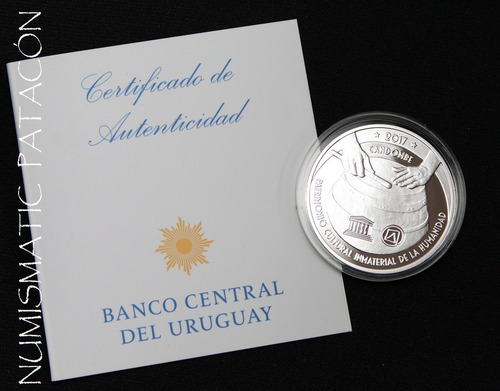 Moneda Plata Uruguay Candombe Certificado Y Estuche - Proof