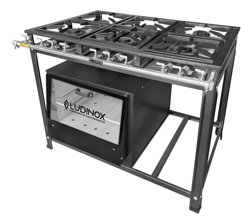 Fogão Com Forno De 120 Litros Grelha 30x30 + Cor Preto Não Há