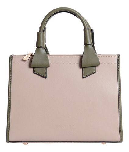 Cartera Tote Jade Mediana Dama Mujer - Zenit Color Beige Diseño De La Tela Liso