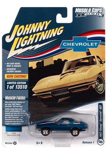 Carro Coleccion Johnnylightning Chevrolet Chevy Corvette 427