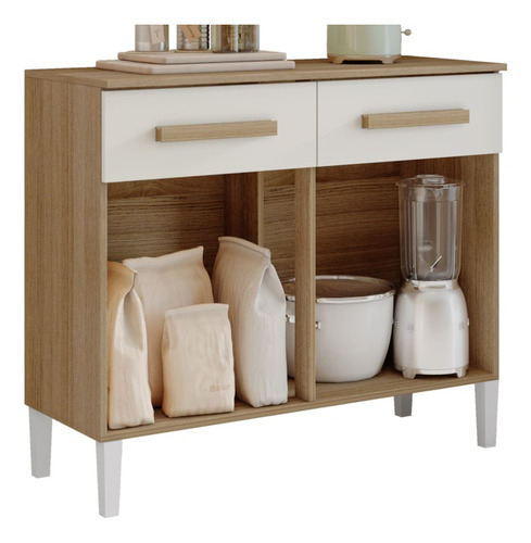Balcao Com Tampo 90cm 2012151 Atacama Off White Armoveis Cor Atacama/off White