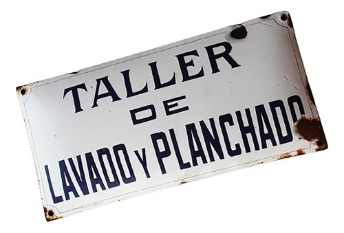 ¬¬ Cartel Enlozado Antiguo / Taller Lavado Y Planchado Zp