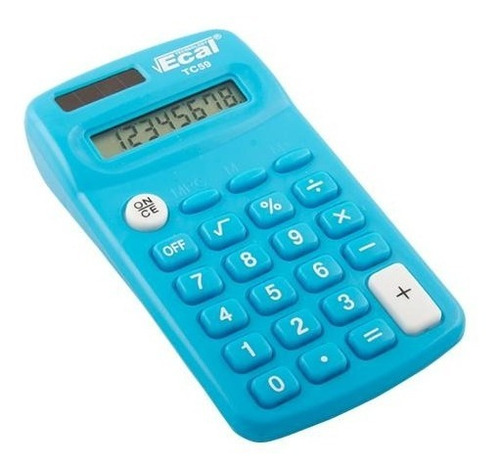 Calculadora Ecal De Bolsillo Tc 59 8 Digitos Celeste