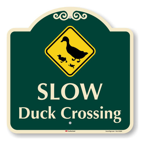 Smartsign Letrero Metal Diseño  Slow Duck Crossing  18 X 18 